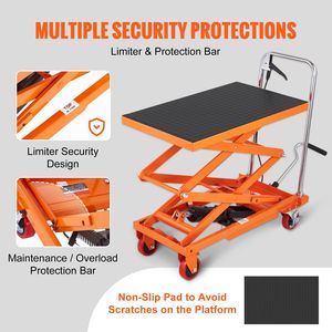 Nuovo Carrello Elevatore Idraulico da 50 Pollici con Capacità di 150 kg, Doppio Forbice Manuale e 4 Ruote Antiscivolo per Uso Agricolo - Product Image 2
