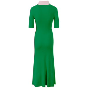 Personalizado Oem Odm Fabricante Mujeres Clásico Polo Cuello De Punto Suéter Vestido De Hermandad De Punto Vestido - Product Image 3