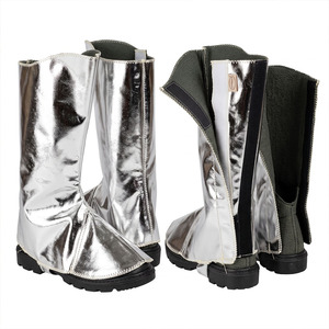 Leather Industrial Safety Foot Protection Welded Spats Gaiters <b>Sparks</b> Resistant Workplace Fire Protection 500C-1000C Heat - Product Image 2