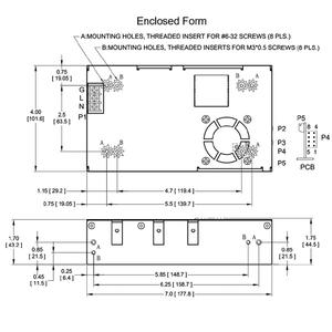 Alimentation médicale AC-DC simple 12V 29.17A à châssis ouvert 350W/500W max, refroidissement par convection/air forcé, classe BF, FranMar FPM500-S120 - Product Image 3