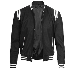 Custom Patch Embroidered <b>Men's</b> Winter Striped <b>Varsity</b> <b>Bomber</b> <b>Jacket</b> - Product Image 6