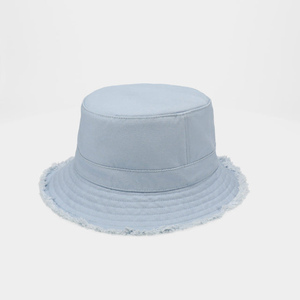 Wholesale Custom Made <b>Light</b> Blue Faux Fur Bucket <b>Hat</b> Unisex Casual Solid Color Spring Summer Headwear 56-58CM Women Denim <b>Hat</b> - Product Image 4