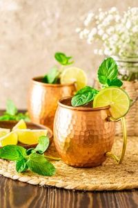Copper mule serving mug <b>set</b> for refined artistic drink culture hammered finish metal cups durable reusable kitchen mugs - Product Image 5