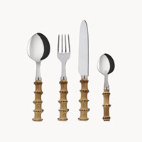 Ensemble de couverts minimalistes en acier inoxydable avec manche en bois, compatibles lave-vaisselle, pour mariage, restaurant, hôtel, vaisselle de table