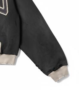 Sweat-shirt à capuche zippé pour homme, noir, effet color block, délavé, coupe oversize, 100% coton peigné, séchage rapide et respirant - Product Image 4