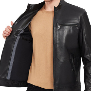 Veste en cuir pour homme, style urbain classique, pour un usage quotidien décontracté, avec doublure douce, vêtement d'extérieur élégant et tendance, veste de mode haut de gamme - Product Image 3
