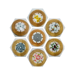 Sous-verre en rotin vietnamien écologique, tressé à la main, naturel, tapis de protection de table, fabricant OEM ODM sur mesure - Product Image 3
