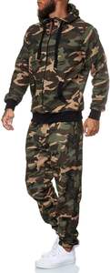 Ensemble de survêtement unisexe beige surdimensionné avec logo personnalisé, 100 % coton molletonné, haute qualité, sweat à capuche zippé ample et pantalon de survêtement - Product Image 4
