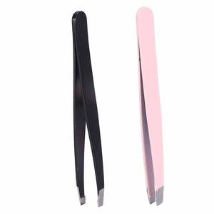 Stainless Steel Slanted Tip Eyebrow Tweezers Reusable Makeup Hair <b>Removal</b> Shaping <b>Tool</b> for Home Salon - Product Image 1
