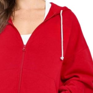Sudadera con capucha y cremallera completa para mujer al por mayor, de manga larga, informal, deportiva, de forro polar, OEM ODM - Product Image 3