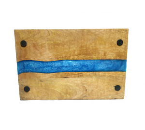 Novedad 2026: Bandeja de Servir de Madera de Acacia y Resina para Cualquier Ocasión, Bandejas Decorativas de Madera Natural para Servir Alimentos - Product Image 3