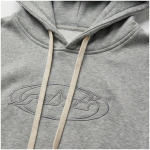 Conjunto de Sudadera con Capucha Gris y Pantalones Cargo para Mujer, Manga Larga, Corte Holgado, Color Sólido, con Cordón, Chándal Informal para Otoño - Product Image 4