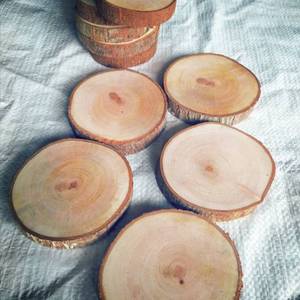 Sous-verres en panneaux de bois écologiques, très demandés |   Planche à découper ronde, lisse, solide et durable en bois naturel - Product Image 2