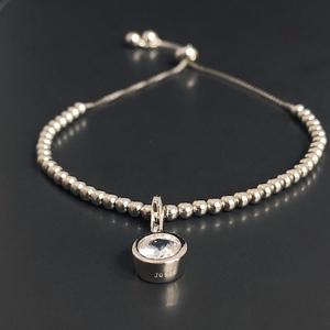 สร้อยข้อมือชาร์มประดับพลอยประจำเดือนเกิด เงินแท้ประดับเพทาย พลอยประจำเดือนเกิดเมษายน ของขวัญสำหรับผู้หญิง - Product Image 4