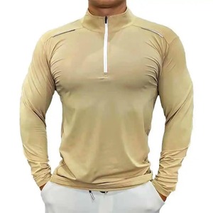 T-shirt de sport pour homme à manches courtes, col en V, fermeture éclair quart de tour, séchage rapide, personnalisé, écologique, orné de strass, coupe classique - Product Image 6