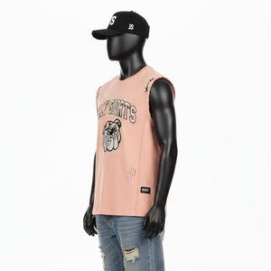 Camiseta sin mangas para hombre, de algodón, estilo jersey, con estampado de logotipo personalizado, informal, 100% algodón, corte holgado. - Product Image 4