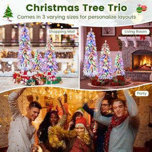 Set di 3 Alberi di Natale Artificiali Premium per Interni (180cm, 210cm, 300cm) con Punte delle Rami Innevate - Product Image 5