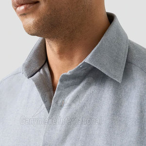 T-shirt en flanelle tricotée unie pour homme – Matière douce brossée, écologique, respirante et confortable pour un port quotidien – Coupe ajustée - Product Image 4