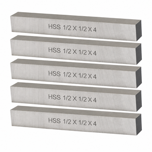 Lot de 5 fraises carrées HSS (M2) 1/2'' x 1/2'' x 4'' pour machine à fraiser, tour et usine de fraisage - Product Image 1