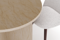Ensemble de 7 pièces de meubles de salle à manger de cuisine, table à manger ovale moderne en MDF travertin et ensemble de chaises en boucle