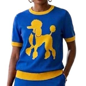 ชุดเซตบลูพูเดิล Sigma Gamma Rho แฟชั่นผู้หญิง ชุดสองชิ้น เสื้อผ้าสั่งทำพิเศษสำหรับชมรมกรีก ลายพิมพ์พูเดิล สตรีทแวร์ลำลอง - Product Image 3