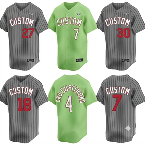Custom Lite Green Baseball Jersey Stitched Team Uniform Personalized Athletic Wear Pinstripe Unisex V-neck 100% Cotton - Product Image 2