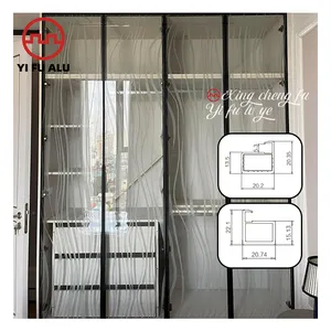 铝制框架型材卧室壁橱玻璃门设计用于卧室铝制玻璃衣柜门