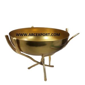 Pièce maîtresse de table de couleur or fantaisie bol alimentaire Design Standard Accent décoratif Dessert salade bol de service à prix abordable - Product Image 1