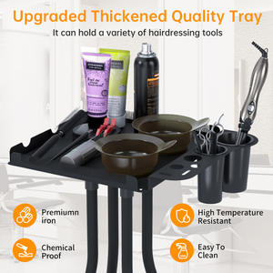 Carrito de Almacenamiento de Peluquería Rodante Moderno de Acero Inoxidable con Logotipo Personalizado, Carrito de Salón con Soporte para Tazón de Tinte para el Cabello - Product Image 4