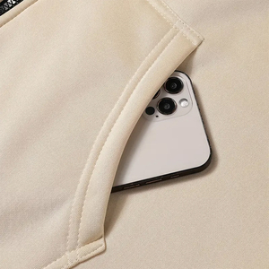 Ensemble de survêtement beige à capuche pour homme, fermeture éclair intégrale, manches longues, pantalon cargo, tenue décontractée d'automne, couleur unie, matière polyester - Product Image 6