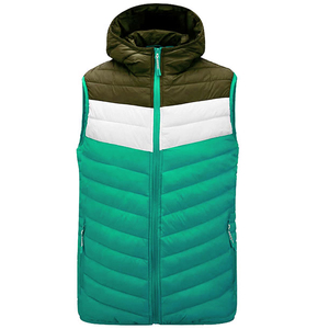 Chaleco acolchado con capucha para hombre, sin mangas, con cremallera frontal, estilo reversible, chaqueta acolchada con paneles, chaleco acolchado con bolsillos. - Product Image 4
