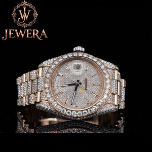 Full Stone Hip Hop Moissanite Diamond Watch with OEM ODM Customization for Global Distributors and Importers Available for Sale - Product Image 1