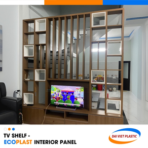 Ebony Wood Texture <b>TV</b> <b>Shelf</b> PVC Interior Panel Vietnam Largest Manufacturer <b>for</b> Home Interiors - Product Image 1