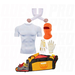 Ensemble complet d'uniformes de football américain en polyester : hauts de compression, gants, manchons de bras, cagoules, ensembles d'uniformes d'équipe - Product Image 3
