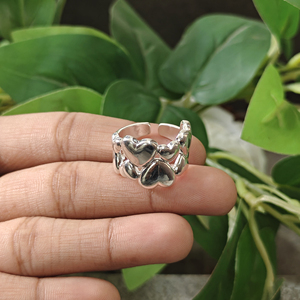 Heart Shape Punk Style 18k Silver Plated Brass <b>Adjustable</b> <b>Ring</b> for Women Unisex Engagement Anniversary Fashion Jewelry Mode - Product Image 4