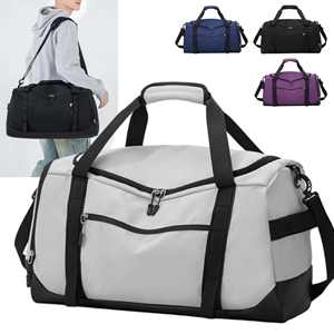 Sac de sport en nylon Oxford imperméable à grande capacité extensible avec logo personnalisé, fermeture éclair, sangle réglable, doublure en polyester pour les voyages - Product Image 1