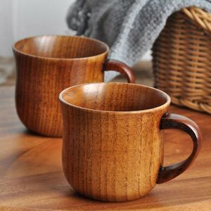 Tasse en bois élégante, tasse à café, thé, bière, jus, lait, eau, faite à la main - Product Image 1