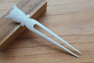 Épingle à cheveux en os sculpté pour femmes |   Outil pour chignon naturel - Product Image 2