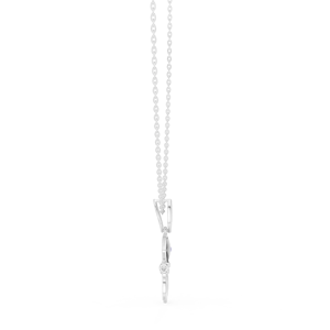 Colgante de Diamante Cultivado en Laboratorio, Amuleto de Buena Suerte Luminoso, Conjunto en Oro Blanco Sólido de 18K con Baño de Rodio, Estilo Minimalista para Compromiso o Fiesta - Product Image 3