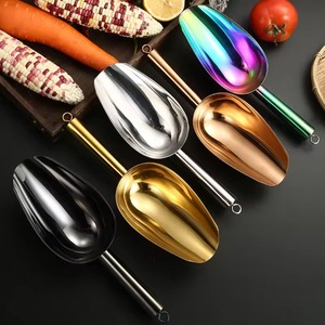 Cuillère à glace en métal doré de luxe, cuillère à glace en acier inoxydable de qualité supérieure, accessoire professionnel pour servir des boissons, des aliments dans les bars et les cuisines - Product Image 1