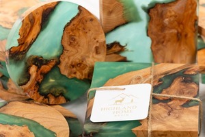 Natural Style Wooden Resin Coaster Tea & Coffee Cup Decorative Solid Wood resin Tea coaster For Hotel Home & Office Coasters - Product Image 2