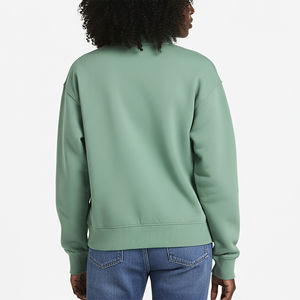 Nueva Moda Sudadera de Mujer 100% Algodón Felpa con Cremallera de Cuarto, Cuello Simulado, Ajuste Holgado, Paneles Decorativos, Logotipo Personalizable, OEM - Product Image 5