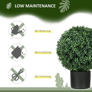 2 Pack 20.5\" Boxwood Topiary <b>Trees</b> with Pots Indoor/Outdoor Decorative Faux Plants 20.5\" <b>Artificial</b> <b>Trees</b> - Product Image 6
