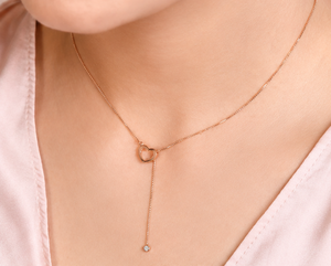 Collar de Plata de Ley 925 Chapado en Oro Rosa con Colgante de Corazón y Diamantes de Imitación para Mujer, Joyería Fina Romántica para Regalo - Product Image 2