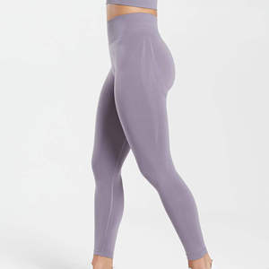 <b>High</b> <b>Waist</b> Seamless Knitted <b>Leggings</b> Solid Color Breathable Anti-Bacterial Vintage Ankle-Length Women's Plus Size Yoga Pants - Product Image 2