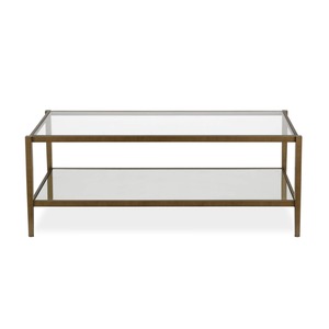 Metal Rectangular Coffee <b>Table</b> with <b>Mirror</b> Shelf in Brass, Coffee <b>Table</b> coffee <b>tables</b> for living room - Product Image 1