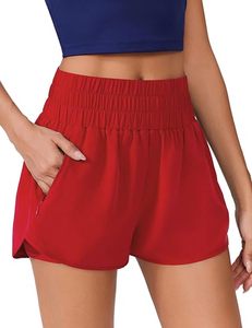 Shorts deportivos de cintura alta 2 en 1, shorts para correr de secado rápido, shorts deportivos para mujer con forro. - Product Image 2
