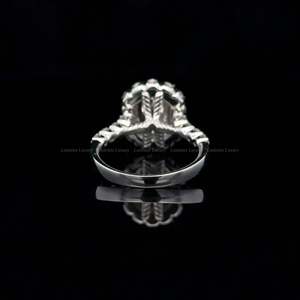 2.03 CT Oval Cut Diamond Halo Ring Lab Grown Diamond Engagement <b>Wedding</b> <b>Band</b> for Women IGI Certified 925 <b>Silver</b> - Product Image 3