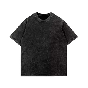 Good Quality AcidWash <b>Long</b> <b>TShirt</b> High Street Black HipHop Custom Logo Oversized Men 100%Cotton EcoFriendly Acid Washed T Shirts - Product Image 1