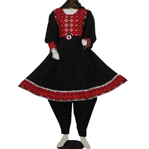 Abito tradizionale afghano da donna, a maniche lunghe, ricamato a mano, abito lungo culturale, elegante e modesto, per donna. - Product Image 1
